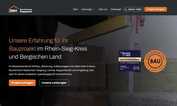 Website von BSH Hupperich