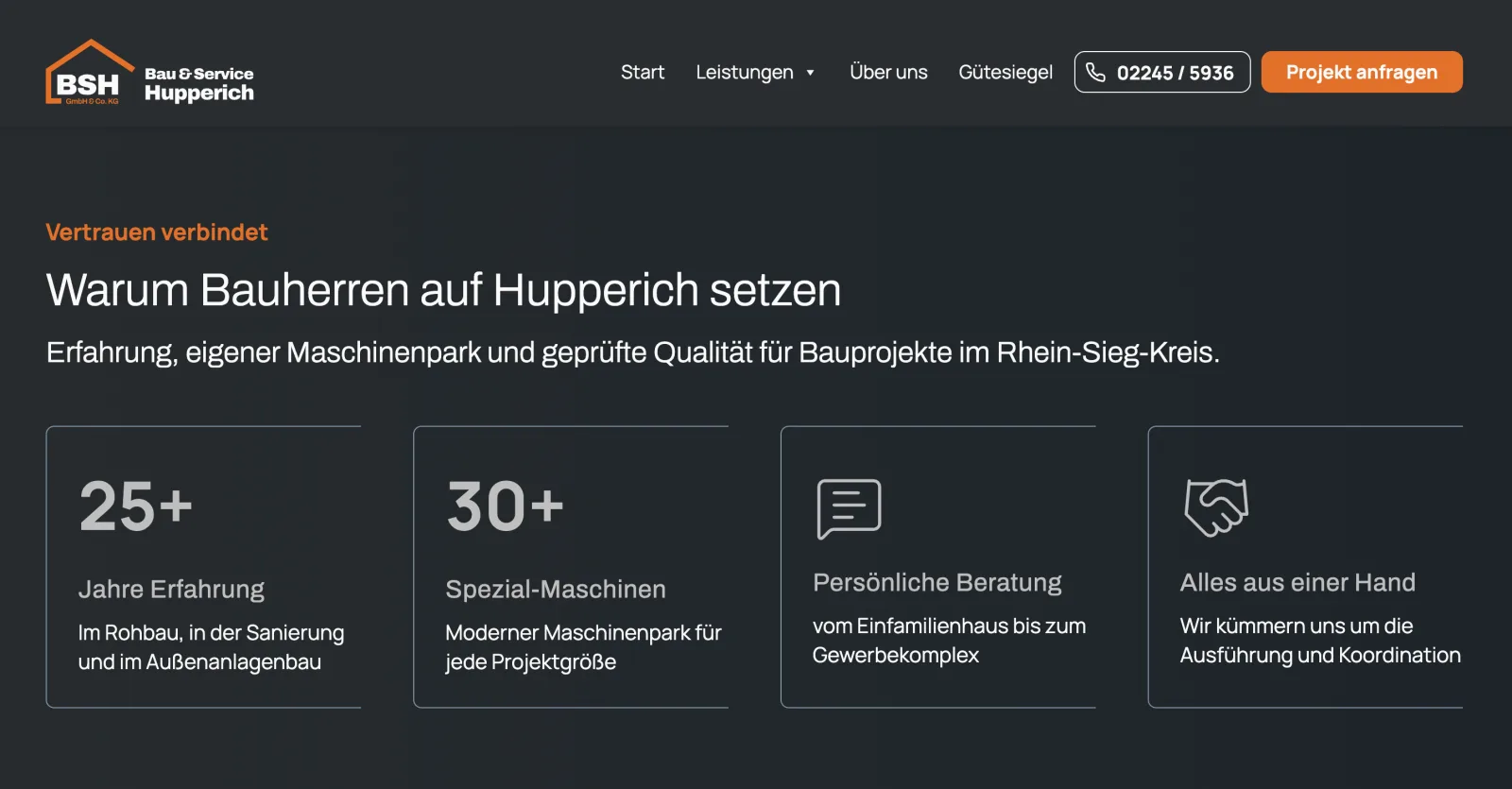 BSH Hupperich Vertrauenssektion — 25+ Jahre Erfahrung, 30+ Spezial-Maschinen