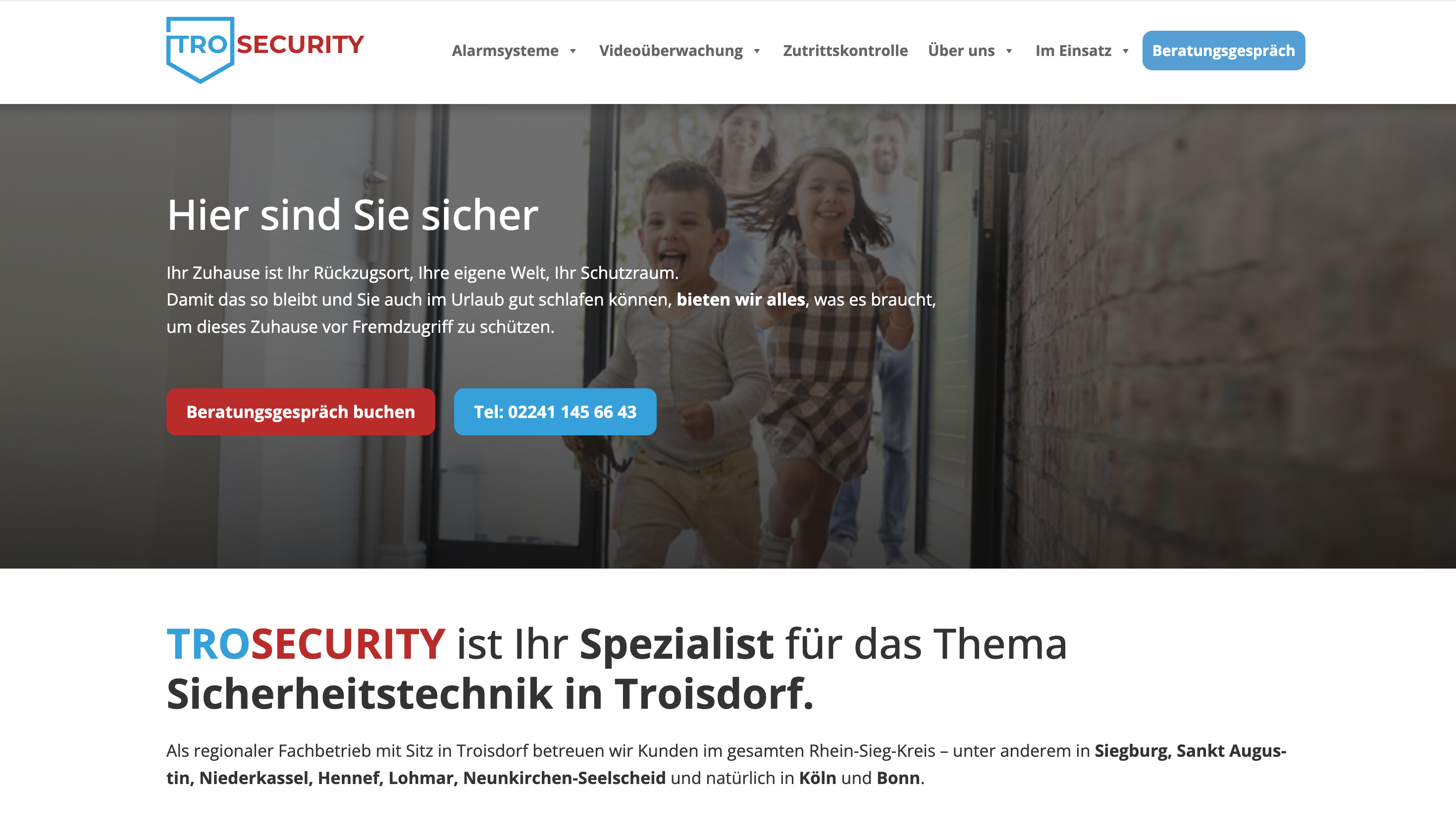 trosecurity.de — Startseite: Hier sind Sie sicher. Sicherheitstechnik-Spezialist im Rhein-Sieg-Kreis.