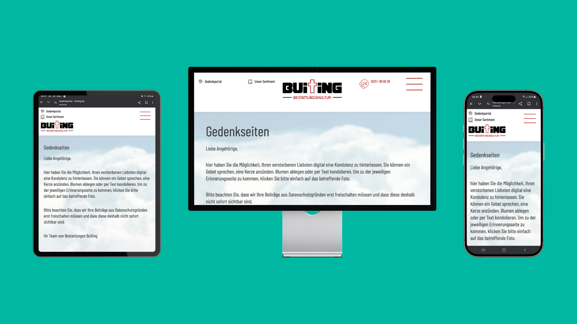 Website Bestattungskultur Buiting