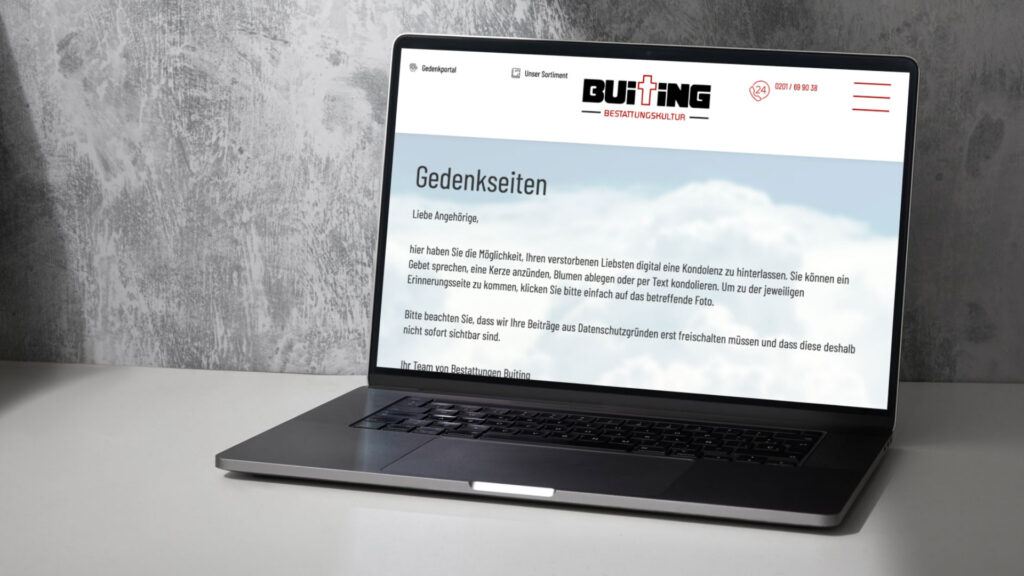 Website Bestattungskultur Buiting